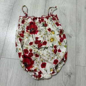 Dolce & Gabbana Floral Kids One Piece - Red and White